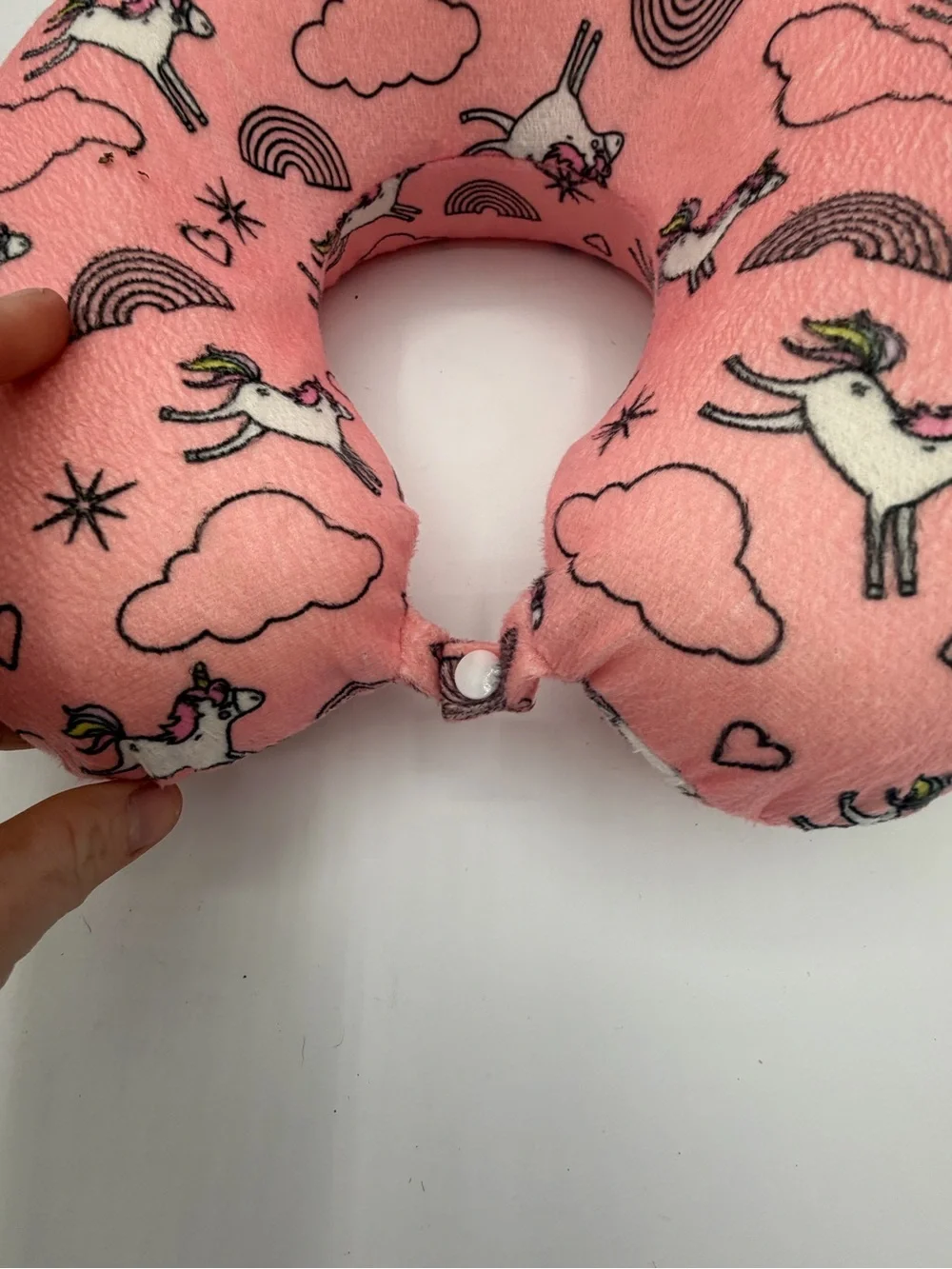 Mystic Apparel Pink Unicorn Rainbow Travel Neck Pillow Plush Foam Cushion